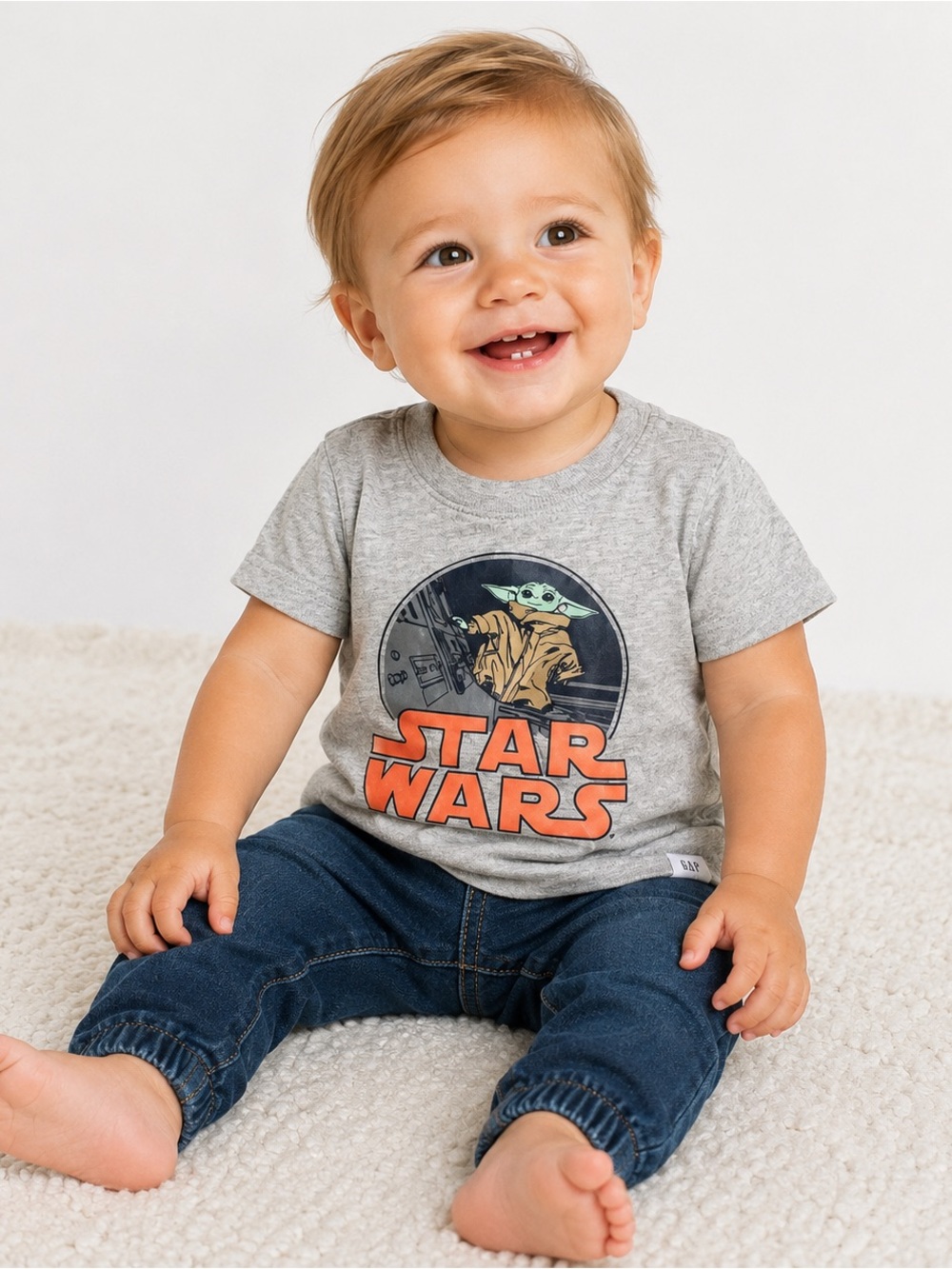 3/$25 GAP Kids Gray Star Wars Yoda Graphic Tee 12-18m
